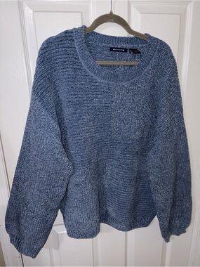 Architect Blue Ribbed Crewneck Sweater